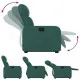 Изправящ реклайнер стол, тъмнозелен, текстил