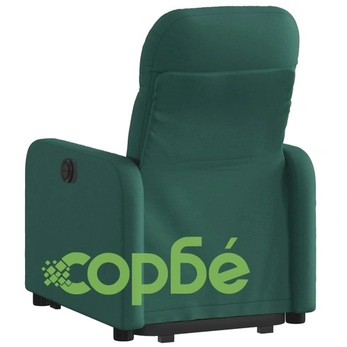 Електрически изправящ реклайнер стол, тъмнозелен, текстил ➤ топ цена ➤ sorbe.bg