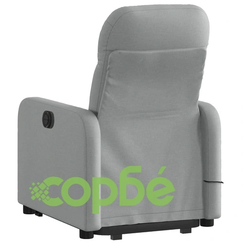 Електрически изправящ масажен реклайнер стол светлосив текстил ➤ топ цена ➤ sorbe.bg