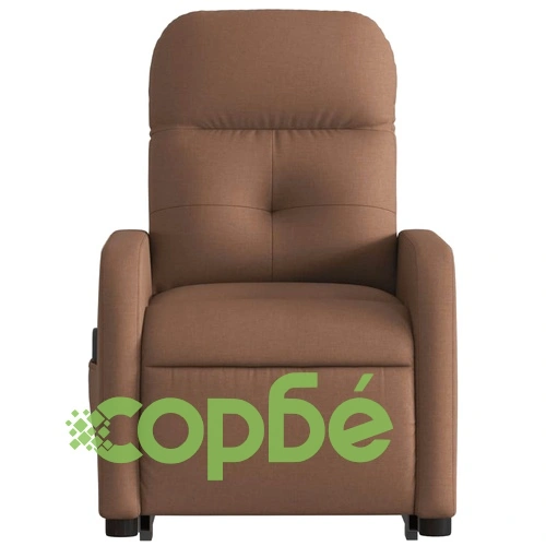 Електрически изправящ масажен реклайнер стол кафяв текстил ➤ топ цена ➤ sorbe.bg