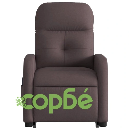 Електрически изправящ масажен реклайнер стол тъмнокафяв текстил ➤ топ цена ➤ sorbe.bg