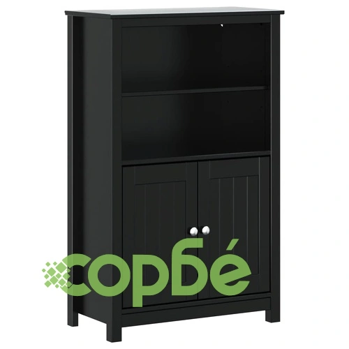 Комплект мебели за баня от 3 части BERG черен бор масив ➤ топ цена ➤ sorbe.bg