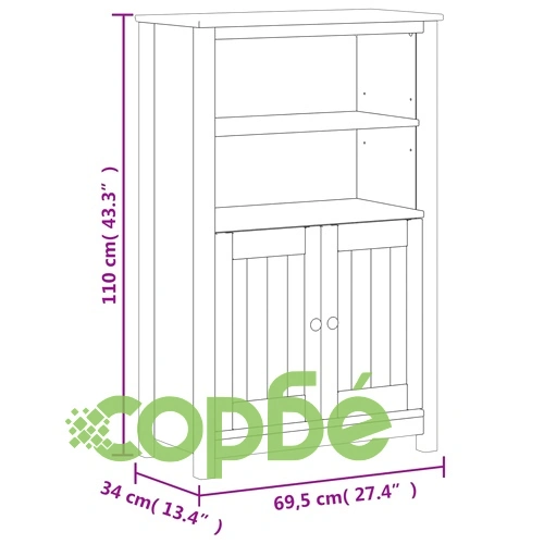 Комплект мебели за баня от 3 части BERG черен бор масив ➤ топ цена ➤ sorbe.bg