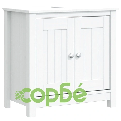 Комплект мебели за баня от 3 части BERG бял бор масив ➤ топ цена ➤ sorbe.bg