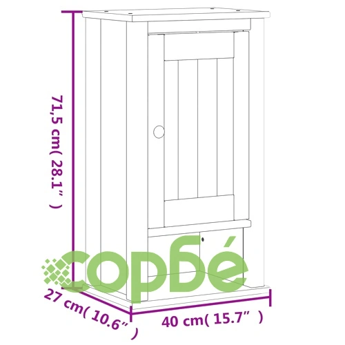 Комплект мебели за баня от 3 части BERG бял бор масив ➤ топ цена ➤ sorbe.bg