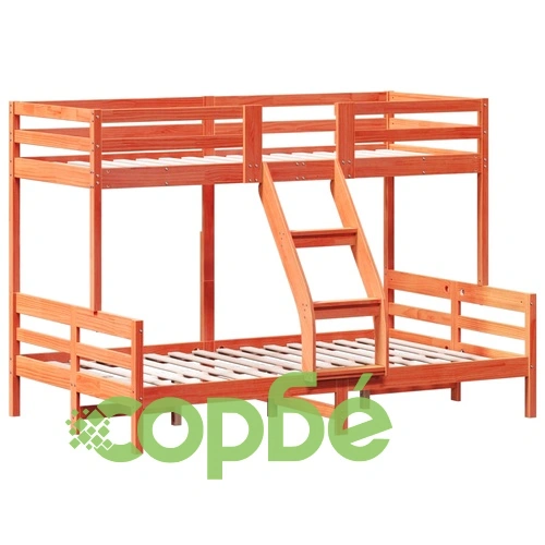 Двуетажно легло, 80x200/120x200 см, восъчнокафяво, бор масив ➤ топ цена ➤ sorbe.bg