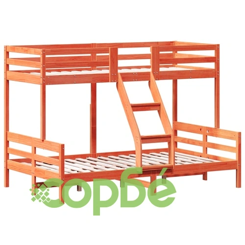 Двуетажно легло, 90x200/120x200 см, восъчнокафяво, бор масив ➤ топ цена ➤ sorbe.bg
