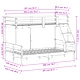 Двуетажно легло, 80x200/120x200 см, бяло, борово дърво масив