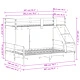 Двуетажно легло, 80x200/140x200 см, бяло, борово дърво масив