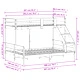 Двуетажно легло, 80x200/140x200 см, восъчнокафяво, бор масив