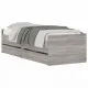 Рамка за легло с чекмеджета сив сонома 75x190 см Small Single
