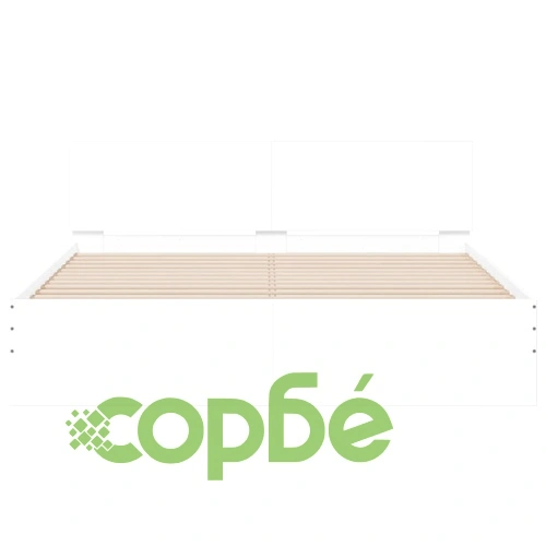 Рамка за легло с табла, бяла, 140x190 см ➤ топ цена ➤ sorbe.bg