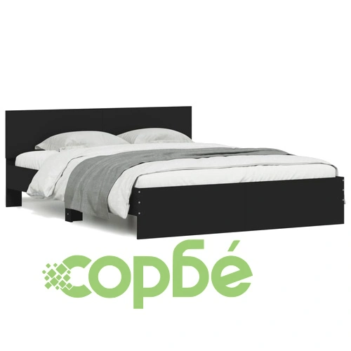 Рамка за легло с табла, черна, 140x190 см ➤ топ цена ➤ sorbe.bg