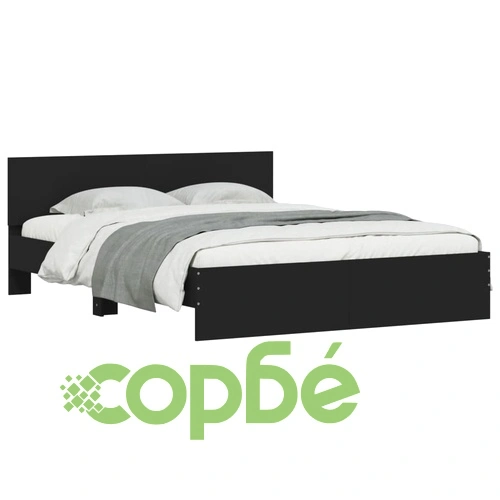 Рамка за легло с табла, черна, 140x190 см ➤ топ цена ➤ sorbe.bg