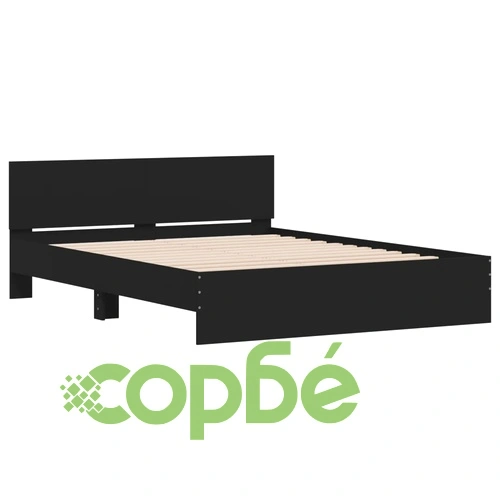 Рамка за легло с табла, черна, 140x190 см ➤ топ цена ➤ sorbe.bg