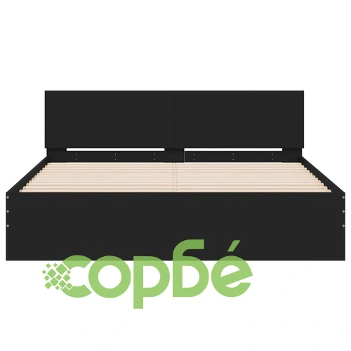 Рамка за легло с табла, черна, 140x190 см ➤ топ цена ➤ sorbe.bg