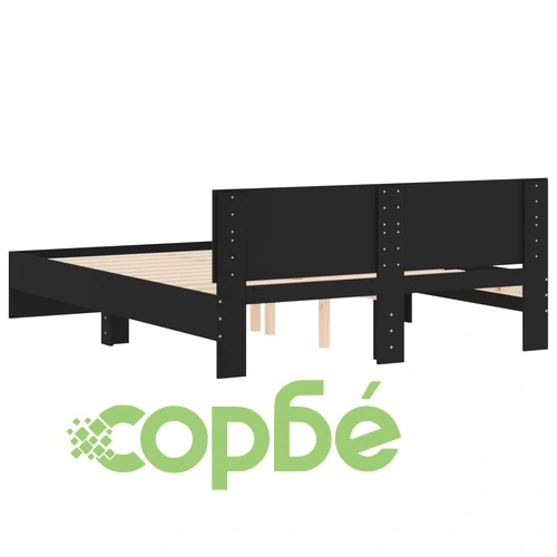 Рамка за легло с табла, черна, 140x190 см ➤ топ цена ➤ sorbe.bg