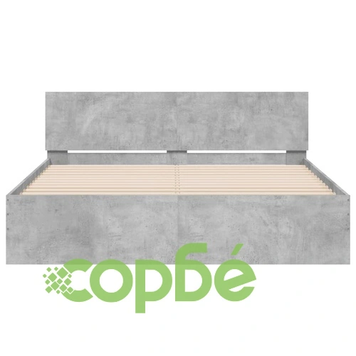 Рамка за легло с табла, бетонно сива, 140x190 см ➤ топ цена ➤ sorbe.bg