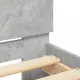 Рамка за легло с табла, бетонно сива, 140x190 см