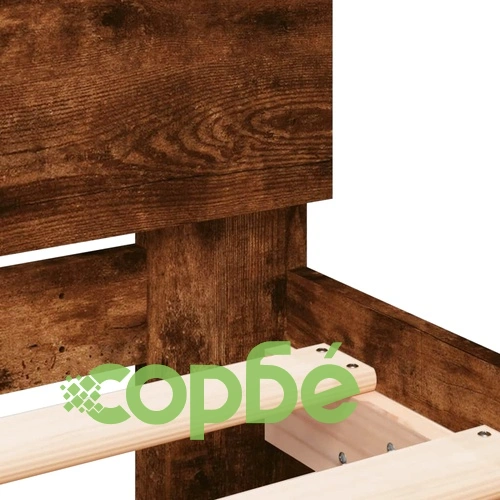 Рамка за легло с табла, опушен дъб, 140x190 см ➤ топ цена ➤ sorbe.bg