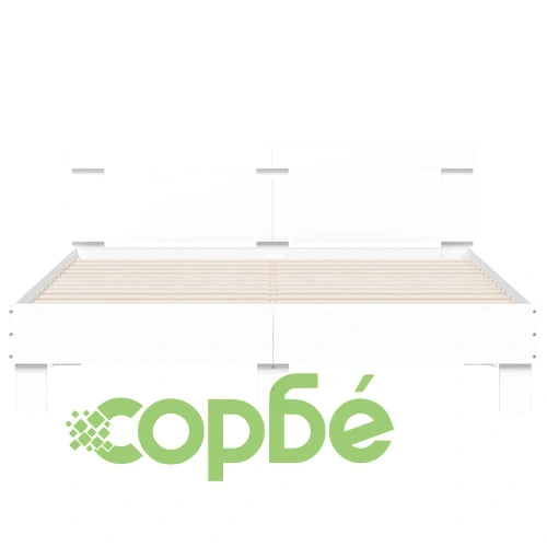 Рамка за легло с горна табла и LED, бяла, 140x190 см ➤ топ цена ➤ sorbe.bg