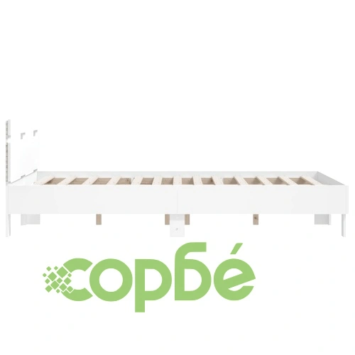 Рамка за легло с горна табла и LED, бяла, 140x190 см ➤ топ цена ➤ sorbe.bg