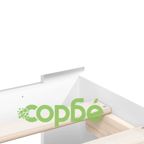 Рамка за легло с горна табла и LED, бяла, 140x190 см ➤ топ цена ➤ sorbe.bg