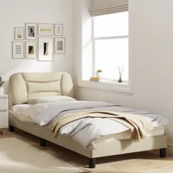 Рамка за легло с табла, кремава, 80x200 см плат