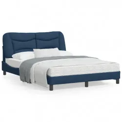 Рамка за легло с табла, синя, 120x200 см плат