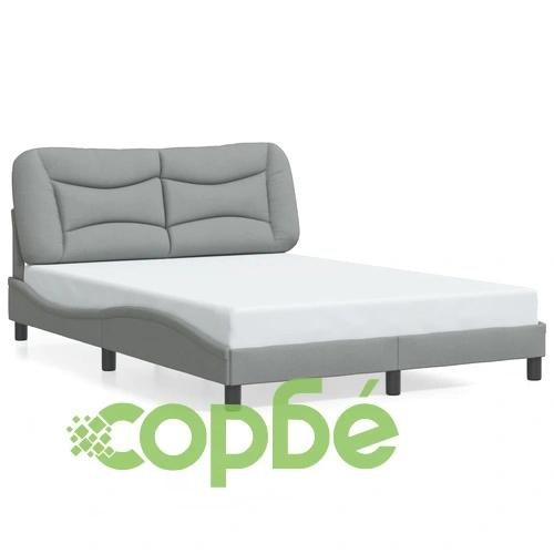 Рамка за легло без матрак, светлосив, 140x190 см, плат ➤ топ цена ➤ sorbe.bg