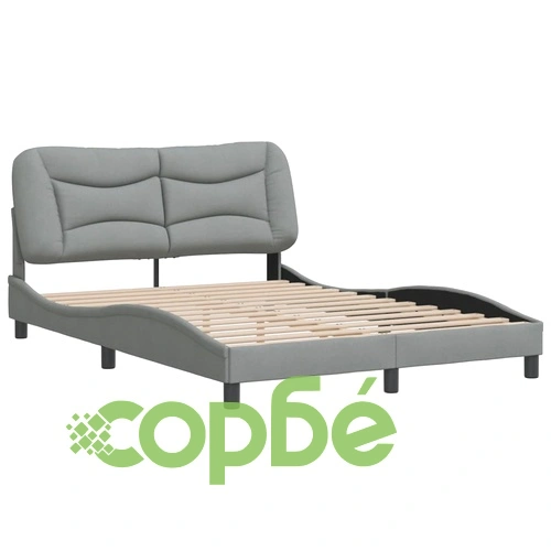 Рамка за легло без матрак, светлосив, 140x190 см, плат ➤ топ цена ➤ sorbe.bg