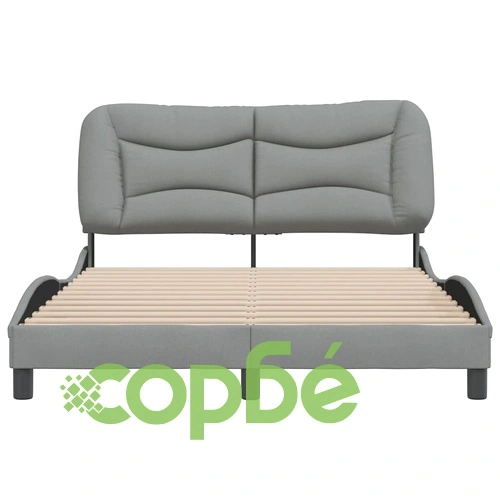 Рамка за легло без матрак, светлосив, 140x190 см, плат ➤ топ цена ➤ sorbe.bg