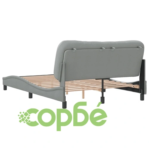 Рамка за легло без матрак, светлосив, 140x190 см, плат ➤ топ цена ➤ sorbe.bg