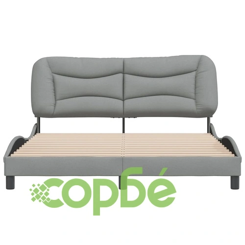 Рамка за легло без матрак, светлосива, 160x200 см, плат ➤ топ цена ➤ sorbe.bg