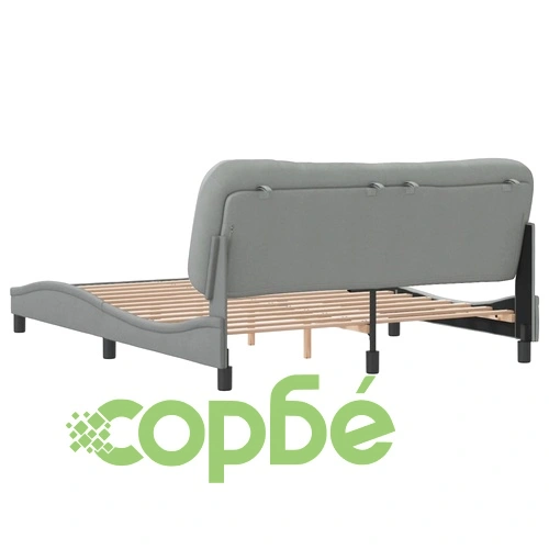 Рамка за легло без матрак, светлосива, 160x200 см, плат ➤ топ цена ➤ sorbe.bg