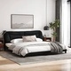 Рамка за легло без матрак, черна, 200x200 см, плат