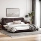 Рамка за легло без матрак, тъмнокафява, 200x200 см, плат