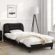 Рамка за легло с табла, черна, 90x200 см, изкуствена кожа