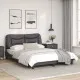 Рамка за легло с табла, сива, 140x190 см изкуствена кожа