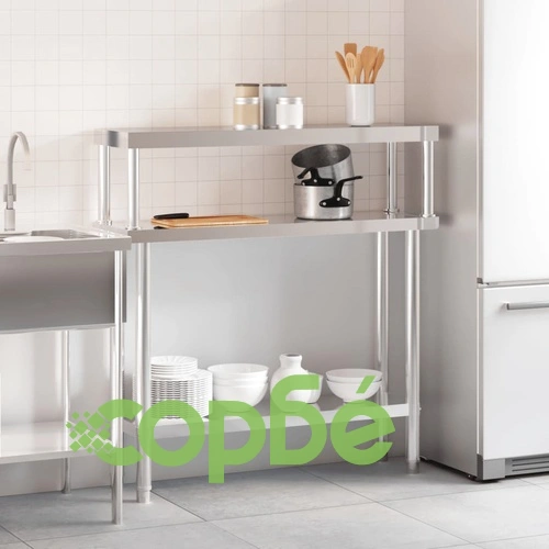 Кухненска работна маса с рафт 110x30x120 см неръждаема стомана ➤ топ цена ➤ sorbe.bg