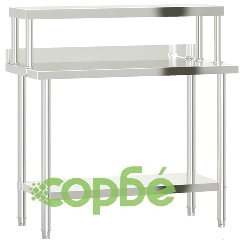 Кухненска работна маса с рафт 110x55x120 см неръждаема стомана ➤ топ цена ➤ sorbe.bg