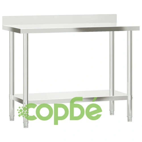 Кухненска работна маса с рафт 110x55x120 см неръждаема стомана ➤ топ цена ➤ sorbe.bg