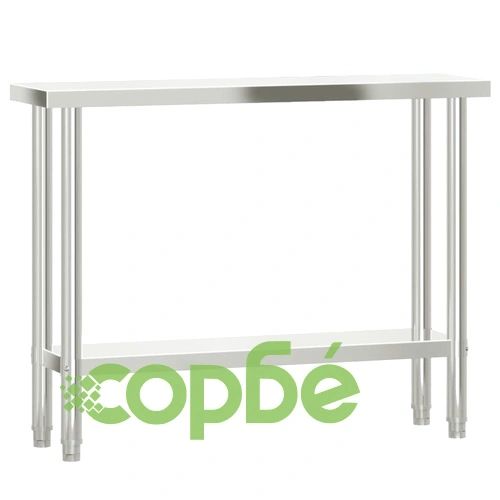 Кухненска работна маса с рафт 110x30x150 см неръждаема стомана ➤ топ цена ➤ sorbe.bg