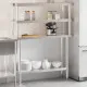 Кухненска работна маса с рафт 110x30x150 см неръждаема стомана