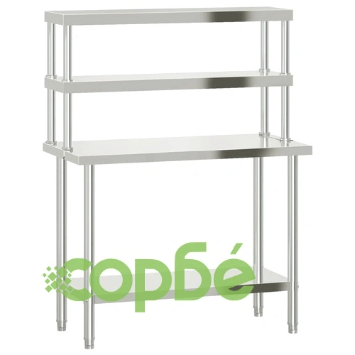 Кухненска работна маса с рафт 110x55x150 см неръждаема стомана ➤ топ цена ➤ sorbe.bg