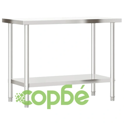 Кухненска работна маса с рафт 110x55x150 см неръждаема стомана ➤ топ цена ➤ sorbe.bg