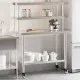 Кухненска работна маса с рафт 110x55x150 см неръждаема стомана