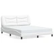 Рамка за легло с табла, бяла, 160x200 см, изкуствена кожа