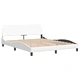 Рамка за легло с табла, бяла, 160x200 см, изкуствена кожа