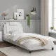 Рамка за легло с табла, бяла, 80x200 см, изкуствена кожа